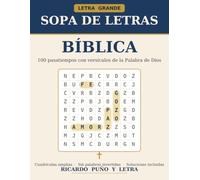 Sopa de Letras Bíblica en Letra Grande: 100 Pasatiempos Cristianos con Versículos para Adultos Mayores | Letra Extra Grande | Sin Palabras al Revés | Soluciones Incluidas