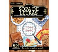 Sopa de Letras Edición Ilustrada Para Adultos En Español Letra Grande Volumen 1: 1500 Palabras Con Soluciones | Spanish Edition | 8.5 x 11 inches, 128 pages | Regalo para personas mayores