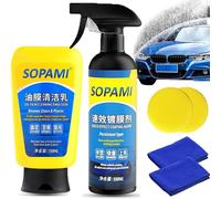 Sopami Car Coating Spray, Remove Car Glass Oil Film,Sopami Quickly Coat Car Wax Polish Spray,Waterless Wash Car Ceramic Coating (Emulsion+Spray)