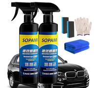 Sopami Car Coating Spray, Sopami Quick Effect Coating Agent, Sopami Oil Film Emulsion Glass Cleaner, Glass Polish Spray Waterless Wash Wax, Improves Clarity and Visibility (2 Pcs)