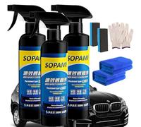 Sopami Car Coating Spray, Sopami Quick Effect Coating Agent, Sopami Oil Film Emulsion Glass Cleaner, Glass Polish Spray Waterless Wash Wax, Improves Clarity and Visibility (3 Pcs)