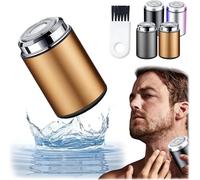 Sopami Mini rasoir électrique portable, mini rasoir électrique portable pour homme, taille de poche, rechargeable par USB, étanche, tondeuse à barbe électrique pour voiture, voyage (doré)