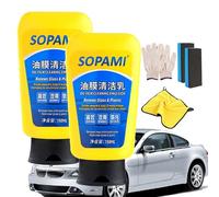 Sopami Oil Film Cleaning Emulsion, Sopami Carrosserie Coating Spray, Car Glass Oil Film Remover, Sopami Quick Effect Coating Agent, Nano Ceramic Crystal Coating Agent (2 Pcs)