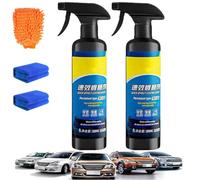 Sopami Quick Effect Coating Agent 3 en 1 High Protection Quick Car Coating Agent Spray 500 ml Quick Effect Coating Agent Hydrophobic Trim Coating, Car Scratch Wax Polish Spray Waterless Wash (2 pièces