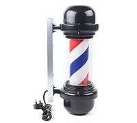 SOPERIT Poteau de Barbier Barber Pole LED Rotative 50cm - Enseigne Lumineuse Rouge Blanc Bleu pour Barber Shop, Décoration Vintage Salon de Coiffure, 220V (Rouge Blanc Bleu, 20“)