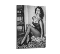 Sophia Acteur Loren 6 Impression sur toile pour salon, chambre à coucher 20 x 30 cm