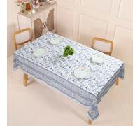 Sophia-Art Nappe Rectangulaire 182 x 274 cms 8 Places en Coton Imprimé Bloc de Main pour Couverture de Table de Cuisine Intérieure Patio (05-Motif Fleur)