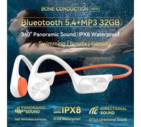 Sophia-Écouteurs sans fil Bluetooth 5.4, casque étanche IPX8, mémoire de 32 Go, lecteur MP3 pour la natation, crochet d'oreille avec micro S10-Warm White NEW