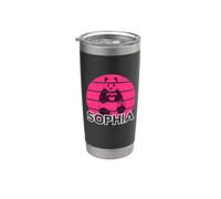 SOPHIA - Joli prénom de fille avec un panda mignon Gobelet isotherme en acier inoxydable double paroi