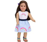 Sophia's - 18" Poupee - Rainbow Stripe Jirt & Tank - White