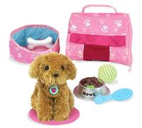 Sophia's par Teamson Kids Chiot en Peluche avec Porte-bébé et 8 Accessoires interactifs pour poupées de 45,7 cm, Peluche Douce pour Chien pour Filles et garçons