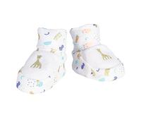 Sophie la Girafe - Chaussons Bébé Filles - Doux, Mignons et Chauds - Protection Nouveau-né, Bébé et Bambin - 1/3 mois - Blanc détails Roses et Bleus