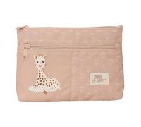 Sophie LA Girafe Cookie - Grande Trousse Scolaire Double Fermeture éclair, Trousse pour Enfant, Confortable et Polyvalente, Nettoyage Facile, 23 x 3 x 16 cm, Couleur Beige, Beige, Estándar,