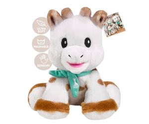 Sophie la Girafe Peluche 14 cm Ultra Douce 1er Âge Bébé Dès la Naissance | Microbilles et languettes colorées | tient assise toute seule | facile à agripper | lavable à 30° | idée cadeau fille garçon