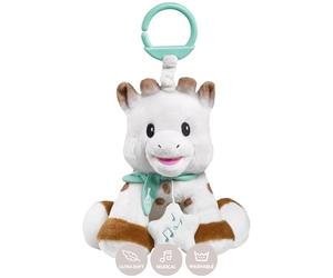 Sophie la Girafe Peluche Musicale à Accrocher Boîte à Musique de 20 cm | Microbilles tient assise et debout | languettes colorées avec une douce mélodie coucher | idée cadeau bébé fille garçon