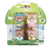 Sophie la Girafe Vulli - Lot de 4 personnages 'Gla Gla' à Collectionner - Famille Rennes - Jouets Enfants - Univers Klorofil - Invente tes Histoires - Thème des Montagnes Enneigées, (700308)