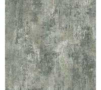 SOPHIE LAURENCE Papier peint uni effet béton effet pierre vieillie - Papier peint épais et résistant à la pâte solide (rouleau complet, vert)