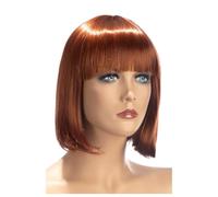 World Wigs Perruque Rousse Carré Mi-Longue Plongeant avec Frange