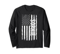 Sophie Personal Nom American Flag Retro Femmes Funny Manche Longue