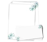 Sophies Kartenwelt Lot de 25 feuilles de papier à lettre Motif fleurs et enveloppes Format A4