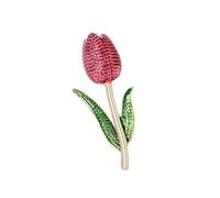 Sophisticated Floral Enameled Alloy Brooch Handcrafted Tulips Designs Versatile Accessory for Casual or Formal Occasions Elegant Alloy Flower Brooch