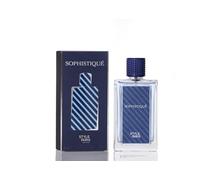 SOPHISTIQUE Style Paris, Eau de Parfum Pour Homme, Design Élégant en Verre Bleu Marine, Flacon de Luxe avec Bouchon Texturé