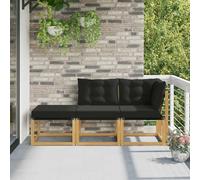 Sophrelle 3 pc Unité de canapé sectionnel Blanc,Éléments pour canapés modulables de Jardin,901631