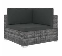 Sophrelle Chaise d'angle sectionnelle avec Coussins résine tressée Gris,Chaises de Jardin,48294