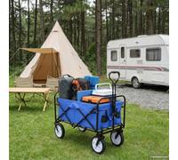 Sophrelle Chariot de Shopping Pliant avec Freins Bleu 94 x 53 x 99 cm,Diables & Chariots de manutention,42020662