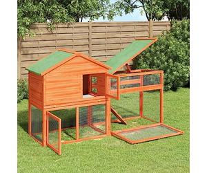 Sophrelle Clapier Marron 185,5x60,5x109,5 cm Bois de pin Massif,Abris & Cages pour Petits Animaux,172276