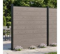 Sophrelle Ensemble de Clôture 180 x 186 cm WPC et Aluminium Gris,Panneaux de clôture,42039056