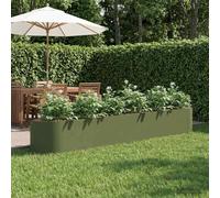 Sophrelle Jardin surélevé Vert Olive 300 x 40 x 40 cm Acier,Pots & Cache-Pots,8011729