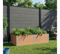 Sophrelle Jardinière surélevée Marron 200 x 100 x 54 cm WPC et Aluminium,Pots & Cache-Pots,42039006