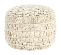 Sophrelle Pouf Fait à la Main en macramé 45x30 cm Coton,Poufs,324002