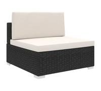 Sophrelle Siège Central sectionnel avec Coussins résine tressée Noir,Chaises de Jardin,48289