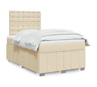 Sophrelle Sommier à Lattes de lit avec Matelas crème 120x190 cm Tissu,Lits & Cadres de lit,3291626