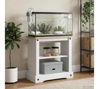 Sophrelle Support d'aquarium Corona Blanc et Marron 60,5 x 30 x 60 cm,Supports pour Aquariums,42034030