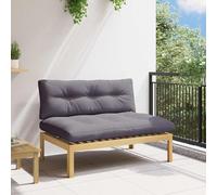 Sophrelle Unité de canapé du Milieu Acacia Clair et Gris Foncé,Éléments pour canapés modulables de Jardin,42026777
