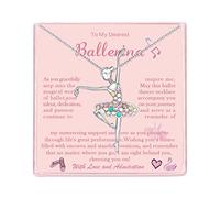 SOPIFY Collier de ballet ballerine pour filles, cadeau de récital de ballet pour filles, cadeau pour fille, petite-fille, nièces, Zinc, Zircone cubique