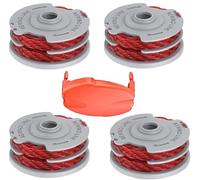 SopimusZ Bobine de débroussailleuse pour Flymo, 4 pièces, avec alimentation automatique, double fil, compatible avec coupe-bordures Flymo Fly021, avec 1 bouchon, compatible avec Flymo Contour
