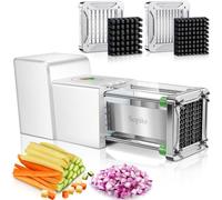 Sopito Electrique Coupe Frite, Coupe Frites INOX avec Lame de 9mm et 12mm, Coupe Frites Electrique pour Pommes de Terre, Carottes, Concombres, Courgette