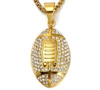 Sopodbacker Chaîne Collier Pendentif Argent Bijoux Hommes Femmes Necklacecollier Hip Hop Rugby Football Américain Pendentif