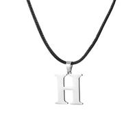 Sopodbacker Collier Pendentif Argent Bijoux Hommes Femmes Necklace A-Z Alphabet Initial Collier 26 Lettre Anglais Hommes Femmes Bijoux Cadeaux Fête De Mariage Boho H