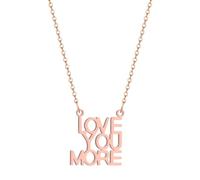 Sopodbacker Collier Pendentif Argent Bijoux Hommes Femmes Necklace Aimez-Vous Plus Collier Pendentif Lettres Anglaises Pour Hommes Et Femmes Love You Punk 玫瑰金