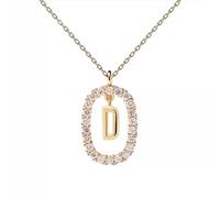 Sopodbacker Collier Pendentif Argent Bijoux Hommes Femmes Necklace Alphabet Collier Pendentif Initial Cadeau Femmes D