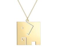 Sopodbacker Collier Pendentif Argent Bijoux Hommes Femmes Necklace Carré Éléphant Collier Bijoux Punk Hommes Et Femmes Éléphant Hommes Et Femmes Rétro Party 金色
