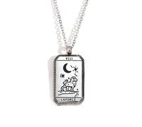 Sopodbacker Collier Pendentif Argent Bijoux Hommes Femmes Necklace Carré Tarot Cartes Pendentif Collier Femmes Accessoire Fête Toutes Occasions Bijoux Nek1421