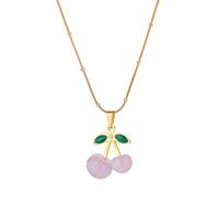 Sopodbacker Collier Pendentif Argent Bijoux Hommes Femmes Necklace Cerise Pendentif Colliers Femmes Lien Chaîne Simple Romantique Bijoux N07339G-2