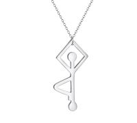 Sopodbacker Collier Pendentif Argent Bijoux Hommes Femmes Necklace Clé Forme Collier Bijoux Punk Hommes Et Femmes Rétro Party Géométrie 银色