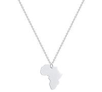 Sopodbacker Collier Pendentif Argent Bijoux Hommes Femmes Necklace Collier Accessoires Carte Africaine Pendentif Clavicule Chaîne Hommes Et Femmes Rétro Party Géométrie Simple 银色